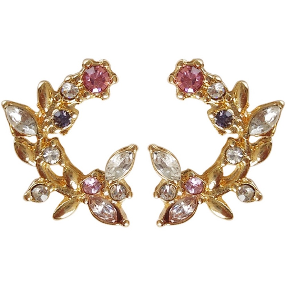 💙💕LAST one Floral Color Crystal Stud Earrings - Picture 8 of 9